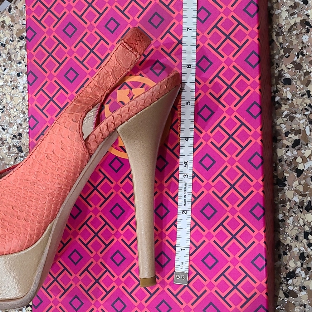 Vintage Fendi Python Platform Slingback Peeptoe H… - image 6